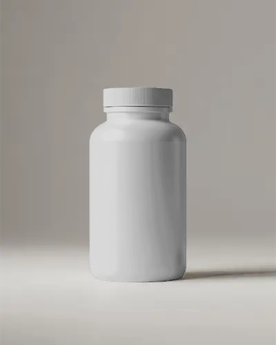 Blank Plastic Supplement Bottle Mockup For Custom Label Design Presentation