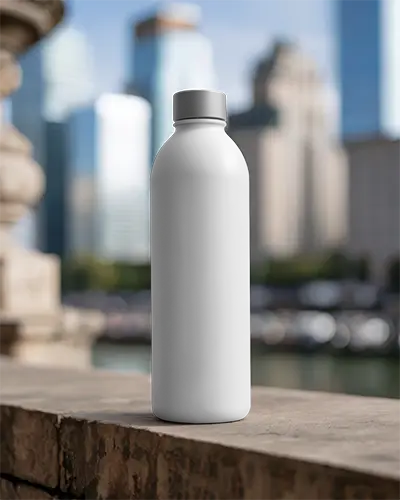Modern Travel Water Bottle Mockup For Custom Logo Branding And Promotional Products