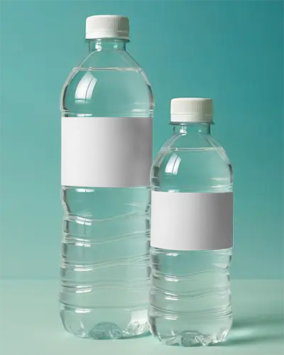 Plastic Water Bottle Mockup With Blank Label For Product Branding And Customization Design