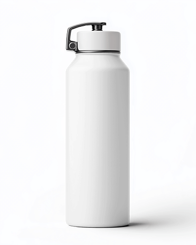 Stylish Eco Conscious Bottle Mockup With Cute Elephant Illustration And Botanical Leaf Motifs