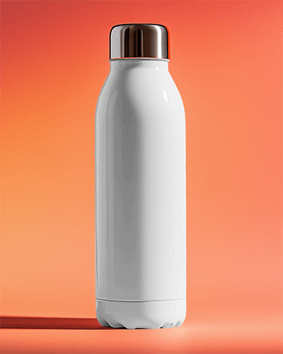 Modern Plastic Bottle Mockup Matte Finish With Metal Top And Fruit Themed Label