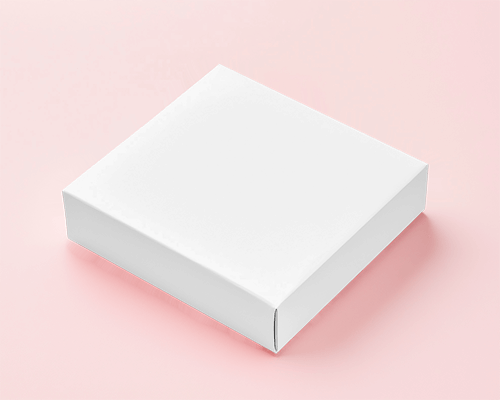 Minimalist Square Box Mockup Soft Pink Background Elegant Packaging Design 0101