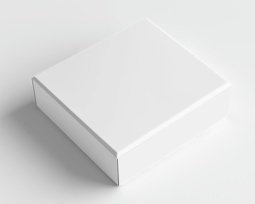 Clean Minimalist Packaging Mockup White Box On Bright Monochrome Background With Soft Shadows Elegant And Modern Branding 0108