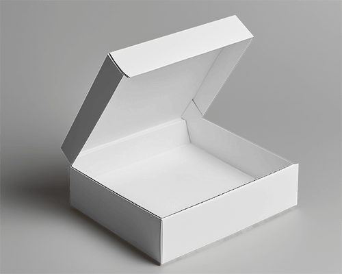 Minimalistic Open Mailer Box Mockup On Neutral Gray Background With Soft Lighting 0173