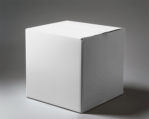 Dramatic Shadow Packaging Box Mockup Square Cardboard Box With Angled Lighting Soft Reflections And Dark Gradient Background 0187