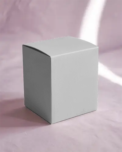 Soft Light Square Box Mockup On Pastel Pink Background With Subtle Texture And Minimal Design Space