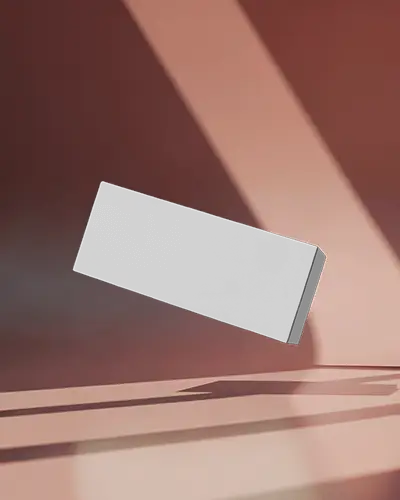 Long Rectangular Box Floating In Soft Spotlight On Red Toned Background Dramatic Shadow Play