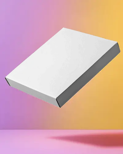 Floating Pizza Box Mockup On Gradient Background Modern Product Showcase