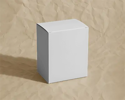 Box Mockup On Kraft Paper Backdrop Simple Light Shadow Minimal Look