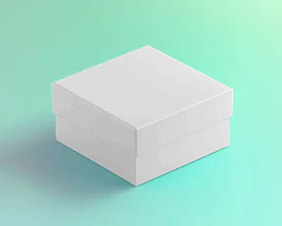 Square Gift Box Mockup Closed Top View On Soft Mint Background Clean And Minimal Packaging Scene