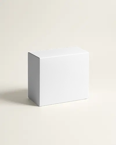 Minimal Box Mockup On Ivory Background Clean And Sophisticated Product Display Angle