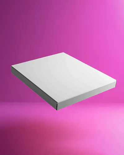 Thin Floating Box Mockup Against Vibrant Gradient Pink Background Modern Digital Product Packaging