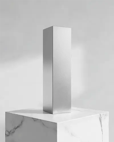 Tall Rectangular Product Packaging Box Minimalist Style Display Marble Podium Background