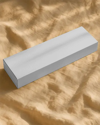 Long Rigid Box Packaging Mockup For Luxury Accessories Or Electronics Showcase Presentation