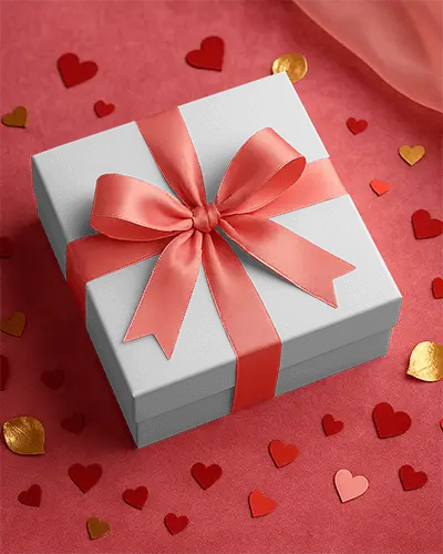 romantic-valentines-gift-box-mockup-with-pink-ribbon-on-heart-confetti-background