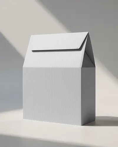 Gable Top Box Mockup Soft Shadows Minimal Background Matte Texture Modern Packaging Style