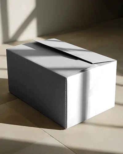 Angled Shadow Play Large Shipping Box Mockup Minimal Floor Lighting Effect