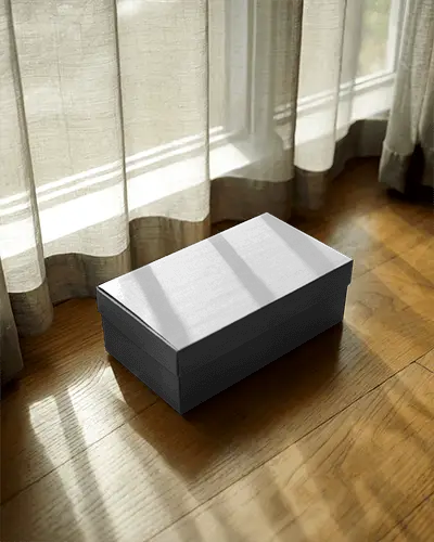 minimalistic-rectangular-shoe-box-mockup-on-wooden-floor-with-natural-light-and-sheer-curtains