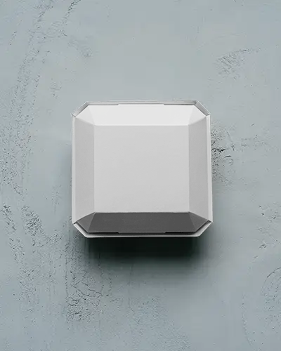 Burger Box Mockup On Gray Background With Angular Edges And Modern Luxury Style