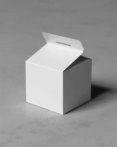 Product Packaging Box Mockup Opened Flap Showcasing Minimalistic Modern Design