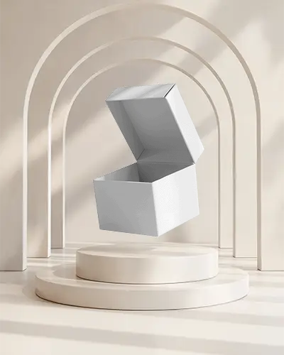 Premium Quality Floating Open Box Mockup Packaging For Luxury Items And Elegant Brand Presentation