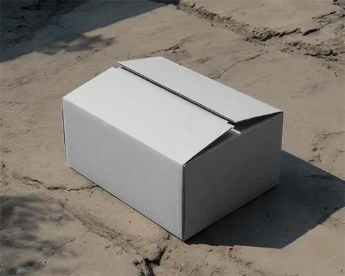 Sturdy Rectangular Packaging Box Mockup With Closed Flap Design For Product Shipping Use