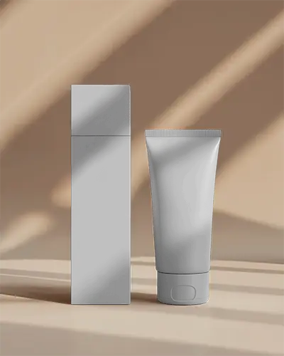 Sleek Minimalist Skincare Packaging Box Mockup With Squeeze Tube Mockup For Branding