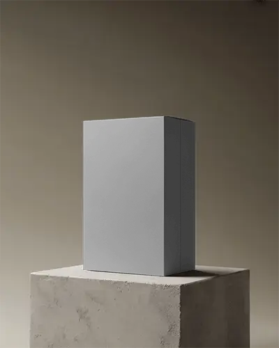 Minimalistic Box Mockup For Branding Packaging Design Presentation Podium Display