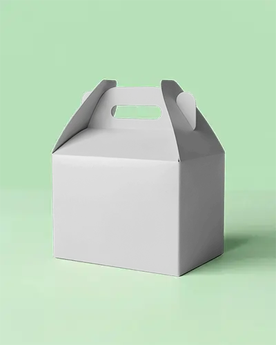Portable Carrying Box Mockup With Handle For Food Delivery Or Gift Packaging Customizable Design