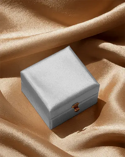 Elegant Closed Jewelry Box Mockup On Soft Fabric Background With Luxury Presentation Vibe