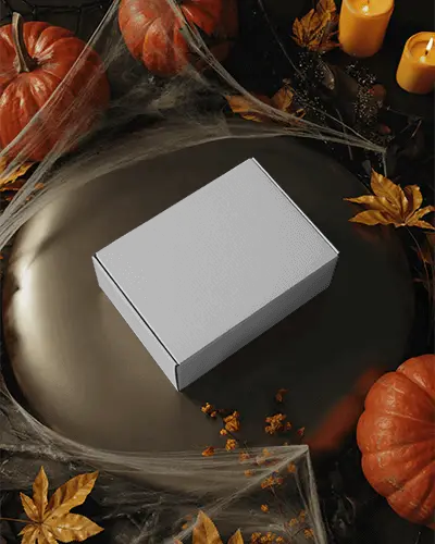 Spooky Halloween Gift Box Mockup For Seasonal Holiday Promotion And Creepy Packaging Design