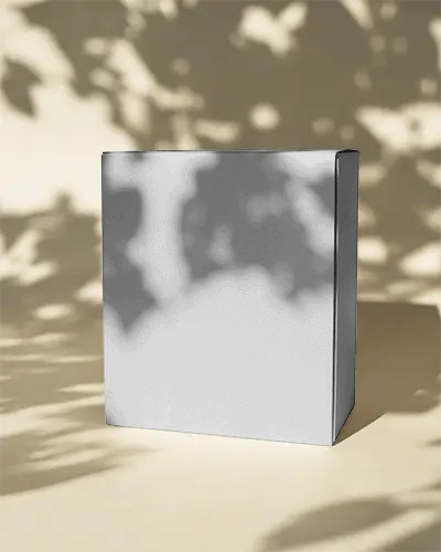 Premium Retail Packaging Box Mockup With Natural Light Shadow Effect