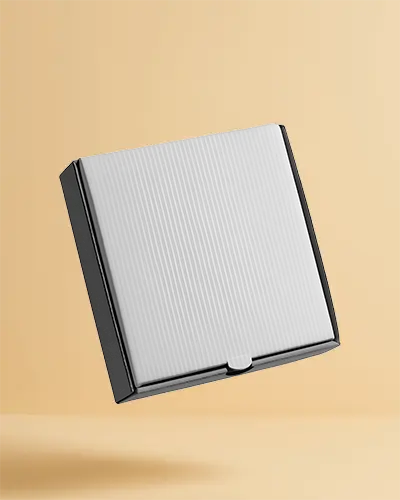 Premium Quality Floating Box Mockup With Vertical Lined Pattern And Unique Edge Flap