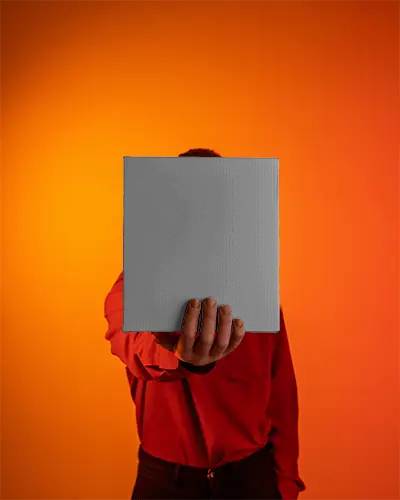 High Quality Square Box Mockup With Hand Holding Product Packaging Design Template