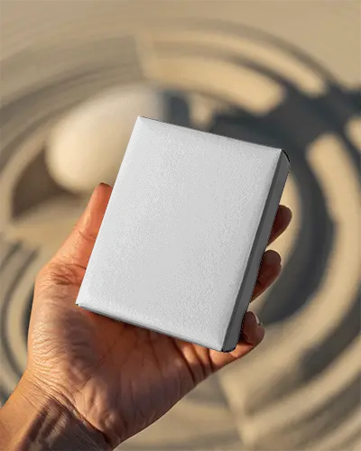 Hand Holding Square Box Mockup For Product Packaging Display And Branding Presentation