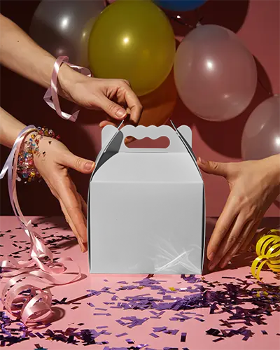 Premium Carry Box Mockup Perfect For Event Gifts Corporate Packaging And Personalized Presents