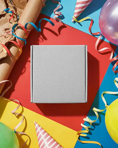 Premium Craft Packaging Box Mockup For Gift And Party Supplies With Secure Flap Design