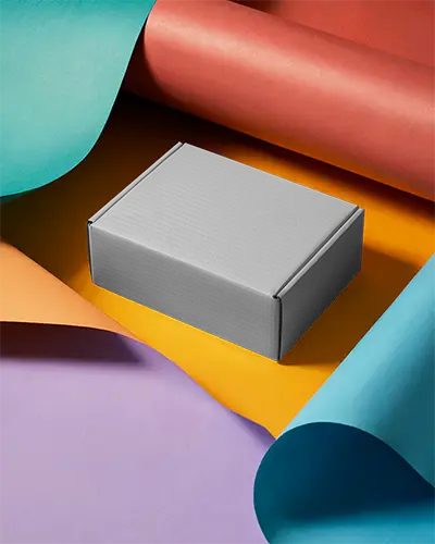 Premium Quality Gift Box Mockup On Layered Rolled Paper For Product Presentation