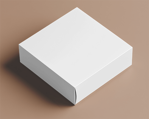 Neutral Toned Box Mockup Square White Packaging On Soft Beige Background Minimal And Elegant 086