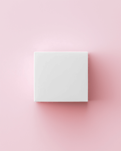 Soft Pastel Box Mockup Square White Packaging On Light Pink Background Clean And Elegant 087