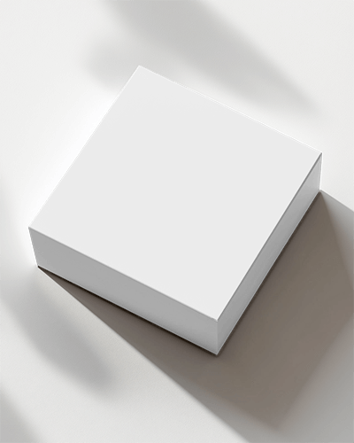 Sunlit Minimalist Box Mockup White Square Packaging On Bright Surface With Soft Shadows Clean And Modern Design 090