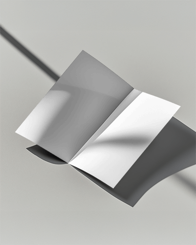 Open Brochure With Shadow On Light Gray Surface For Design