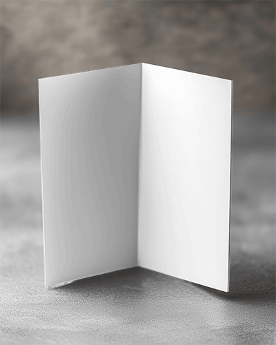 Minimalist Open Brochure Mockup Standing On Textured Surface Soft Shadow Modern Print Design Presentation 013