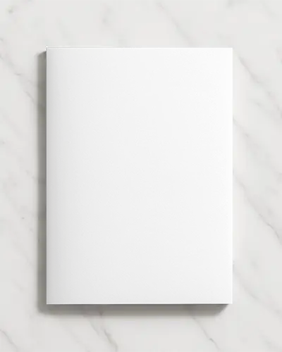 Marble Surface Brochure Mockup Closed Top View Sleek And Minimal Presentation