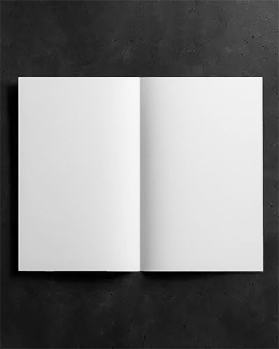 Charcoal Background Brochure Mockup Open Flatlay Symmetrical Layout Modern Vibe