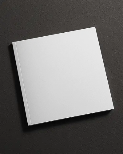 Luxury Brochure Mockup Hardcover Square Layout On Dark Surface