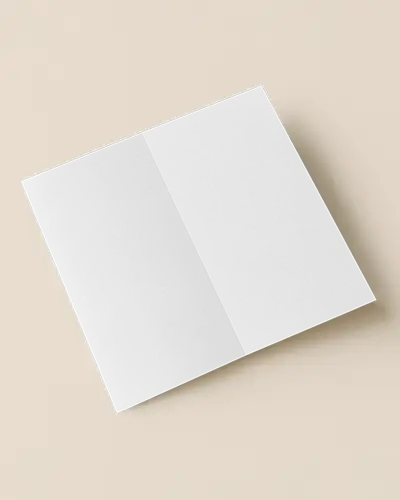 Top View Bifold Brochure Mockup On Soft Beige Background Minimal Aesthetic 0168