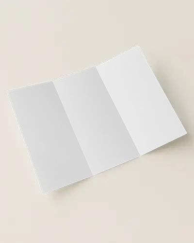 Tri Fold Brochure Mockup On Soft Cream Background Clean Paper Folds Modern Presentation