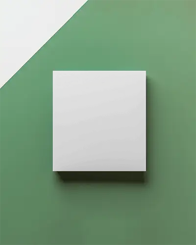 Minimal Square Brochure Mockup On Green And White Background Clean Top View Modern Design