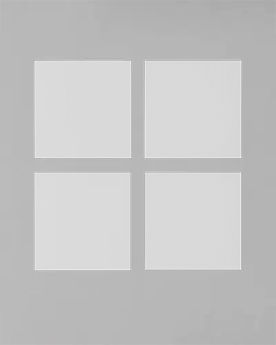 Grid Layout Of Four Square Brochure Mockups On Light Gray Background Showcase Multi Design Set